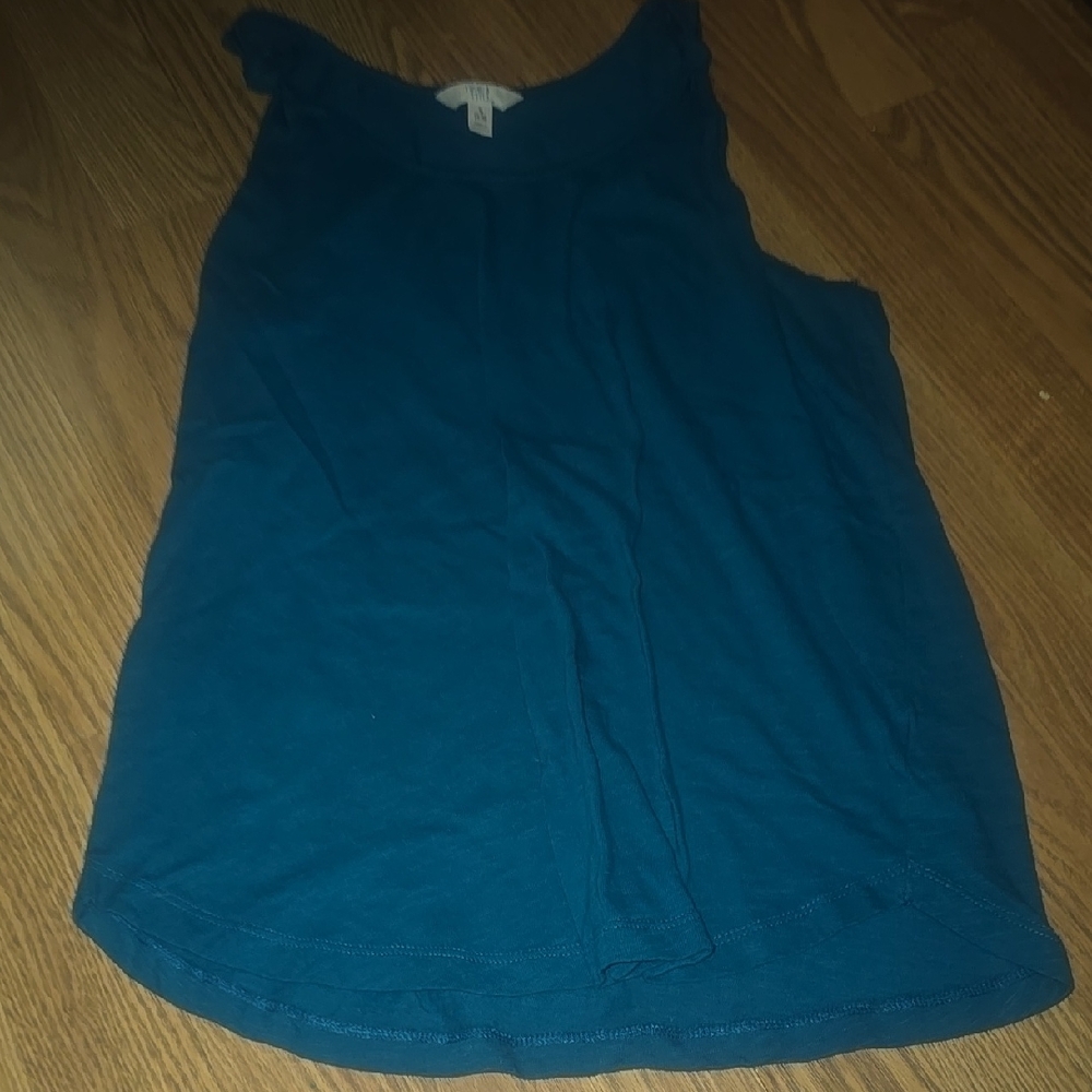 Time and Tru Asymmetrical Blue Tank Top